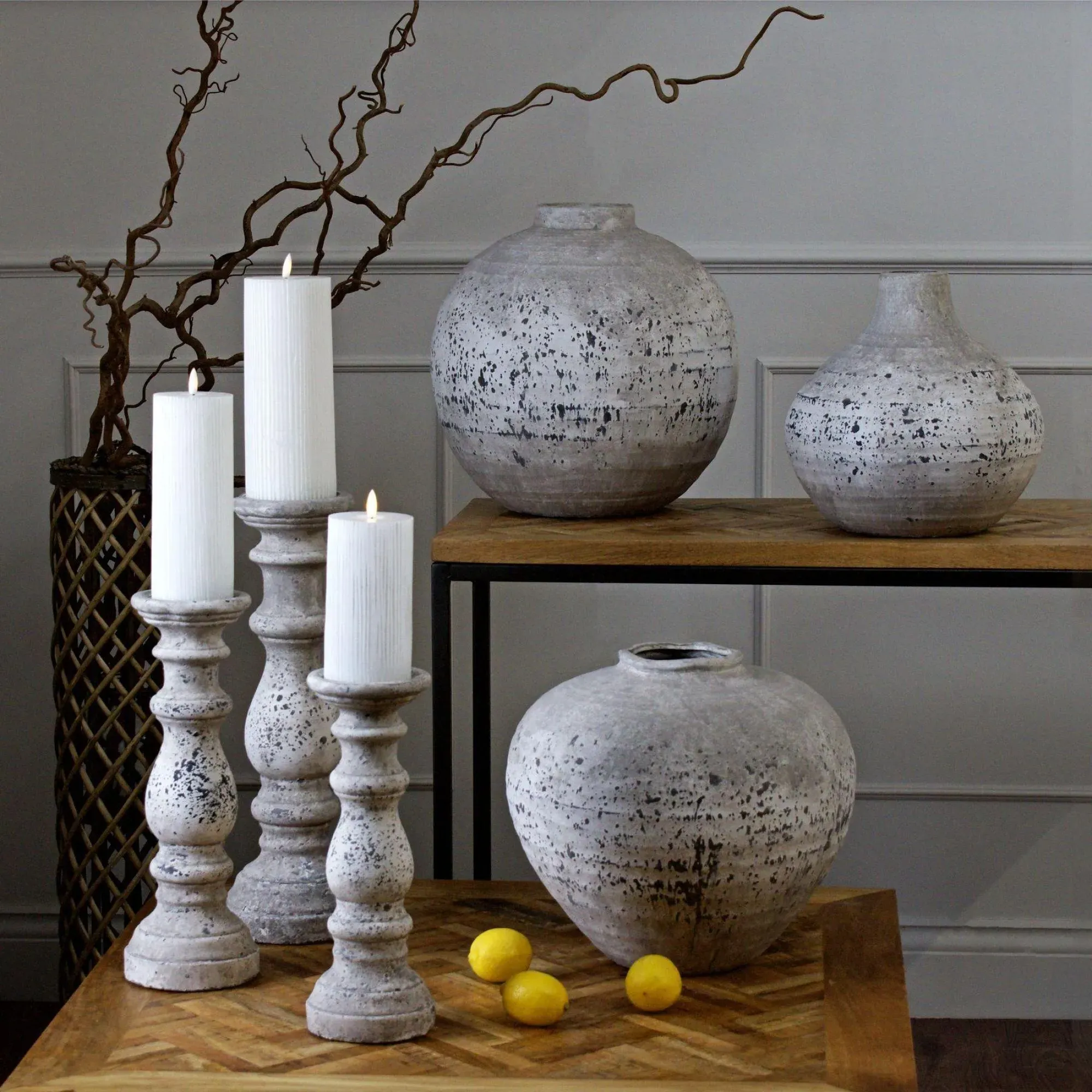 Burton Large Ceramic Vase - Stone