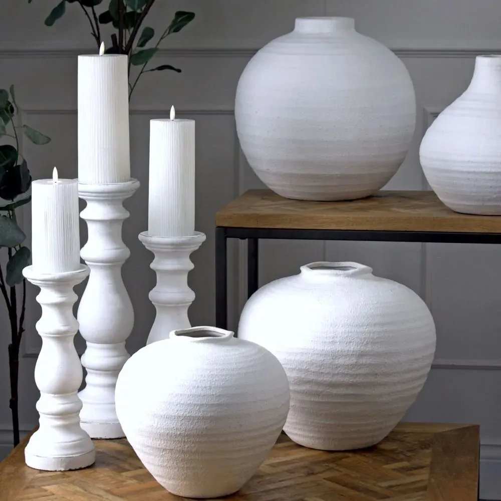 Burton Large Ceramic Vase - White