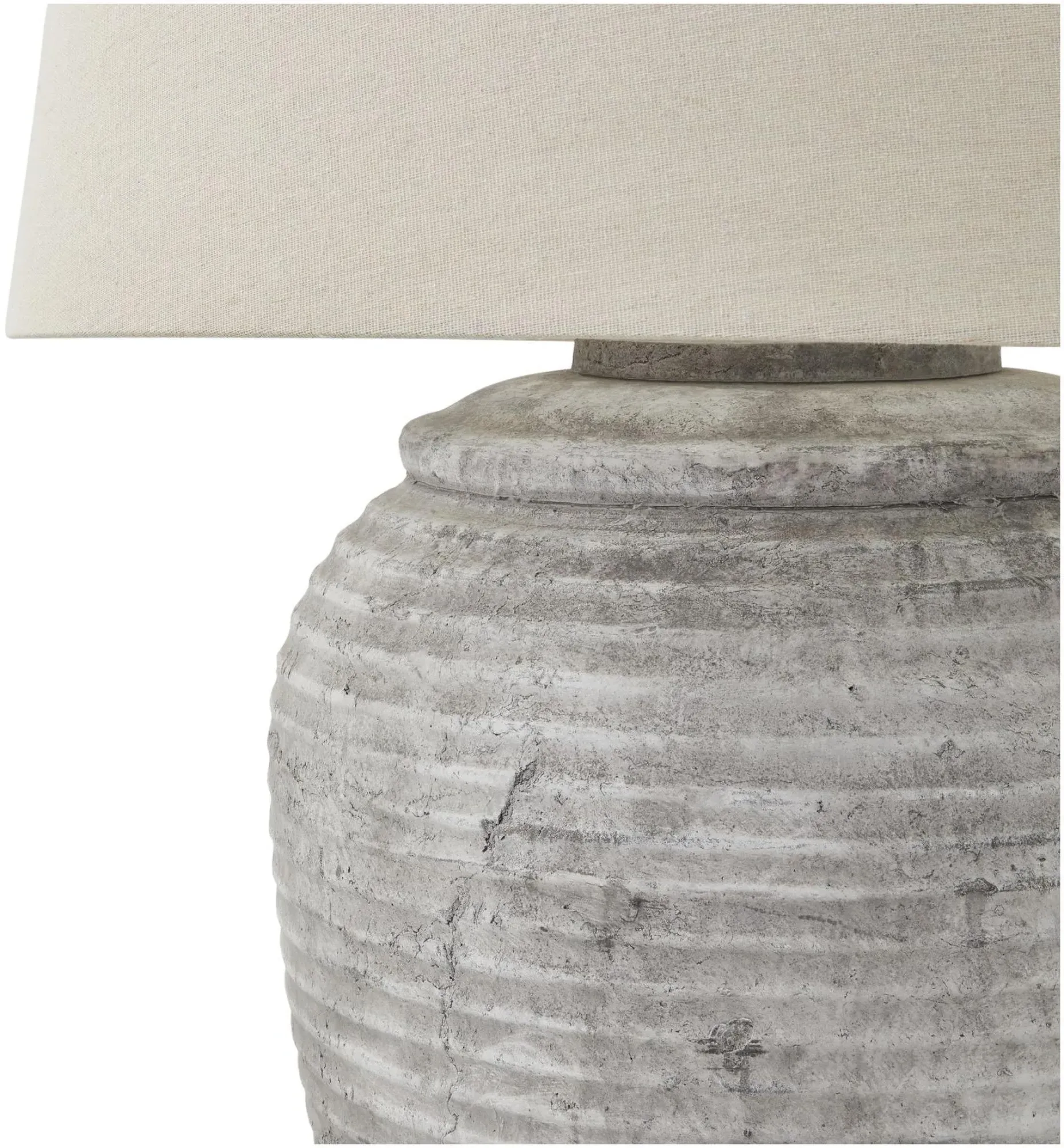 Capri Table Lamp - White and Grey, Ceramic Stone