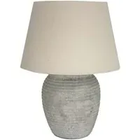 Capri Table Lamp - White and Grey, Ceramic Stone