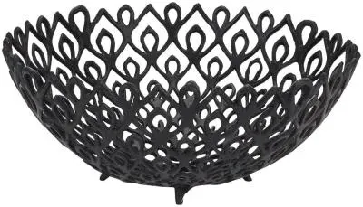 Cast Large Lattice Bowl - Black, Aluminium image