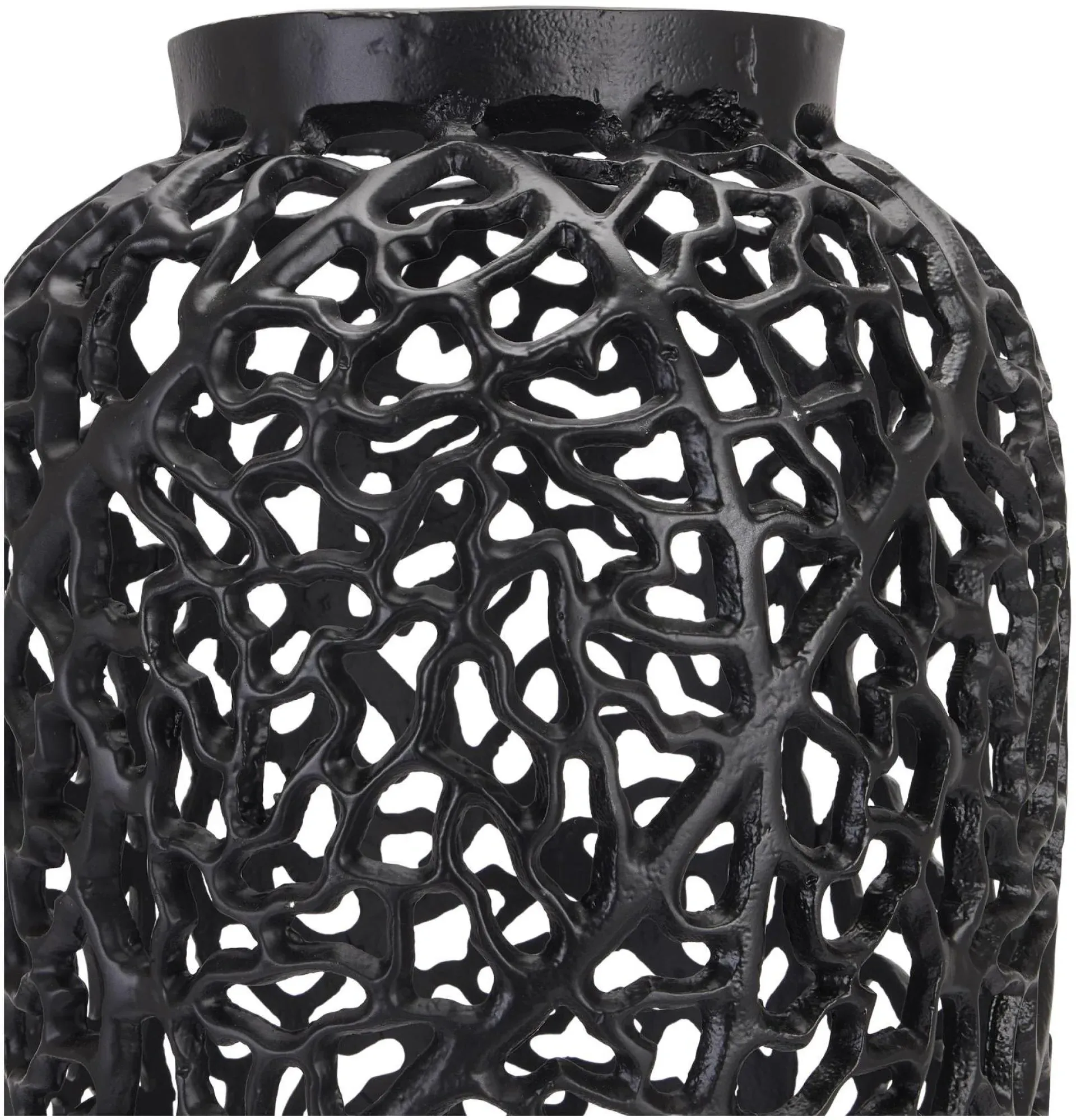 Cast Lattice Vase - Black, Aluminium
