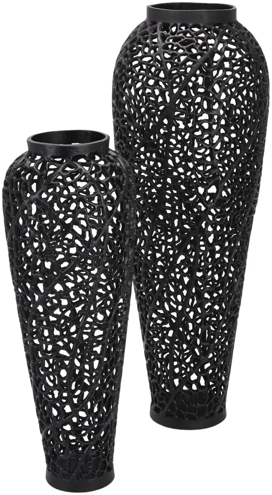 Cast Lattice Vase - Black, Aluminium