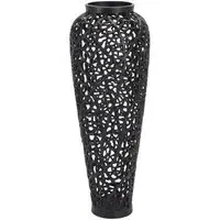 Cast Lattice Vase - Black, Aluminium