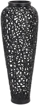 Cast Lattice Vase - Black, Aluminium image