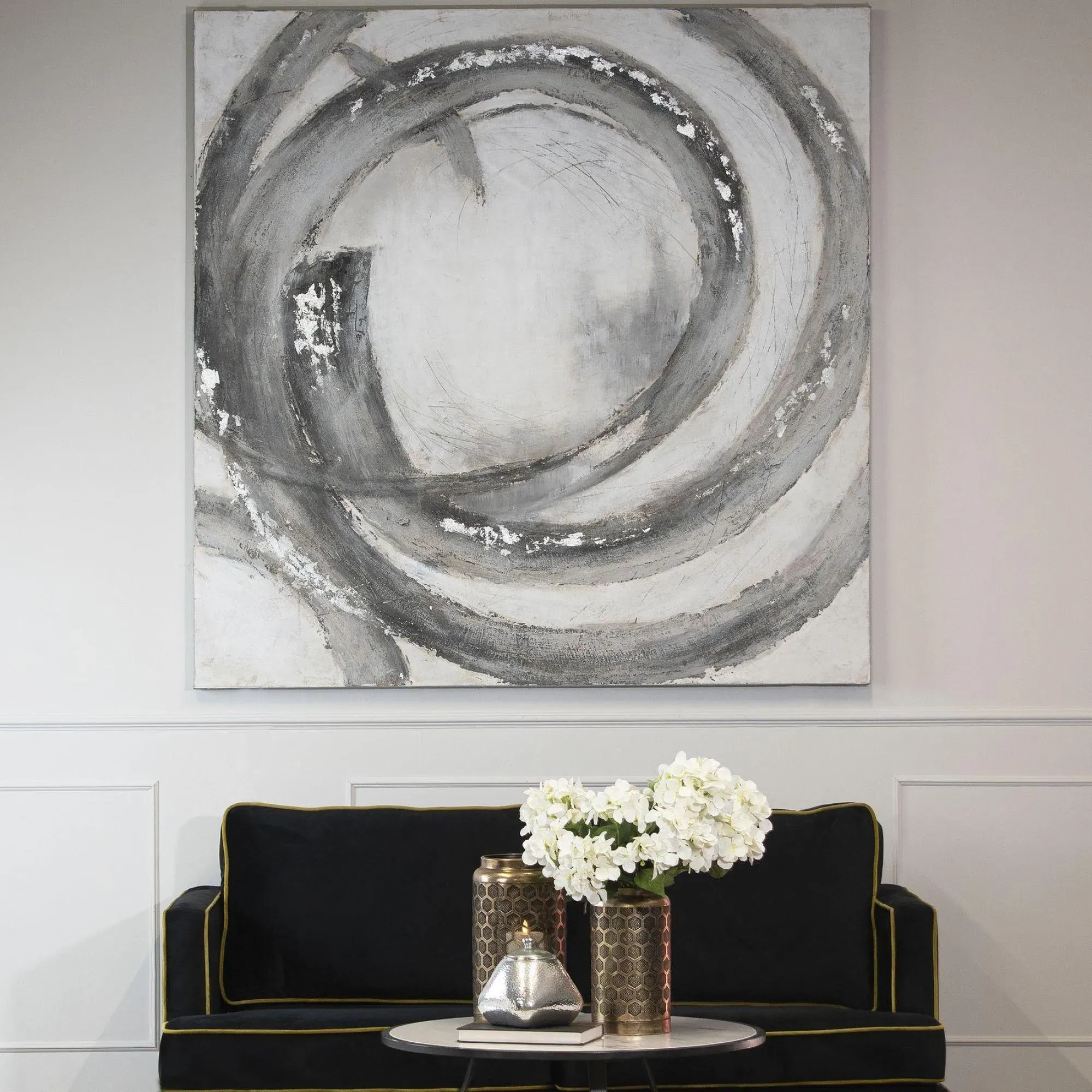 Coventry Canvas Wall Art - Silver and Grey