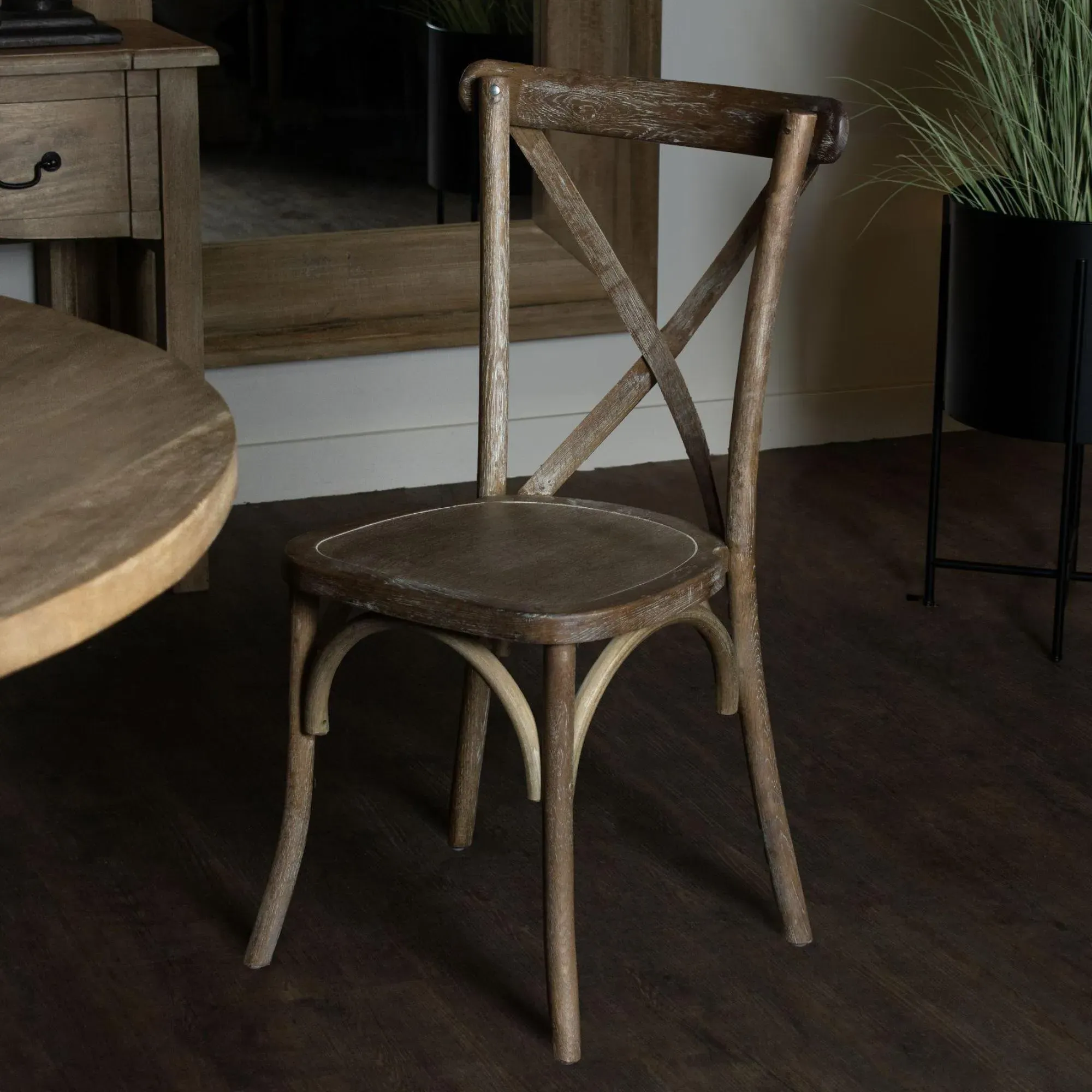 Cross Back Dining Chair Set of 2 - Light Oak