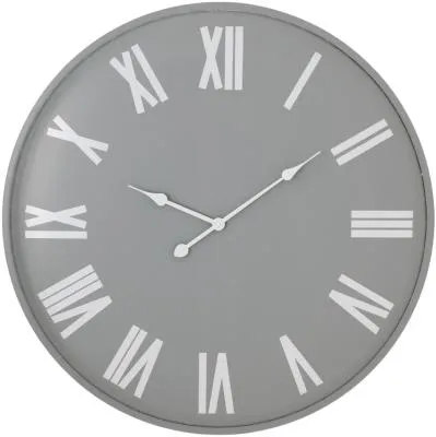 Devonport Large Wall Clock - Grey, Metal