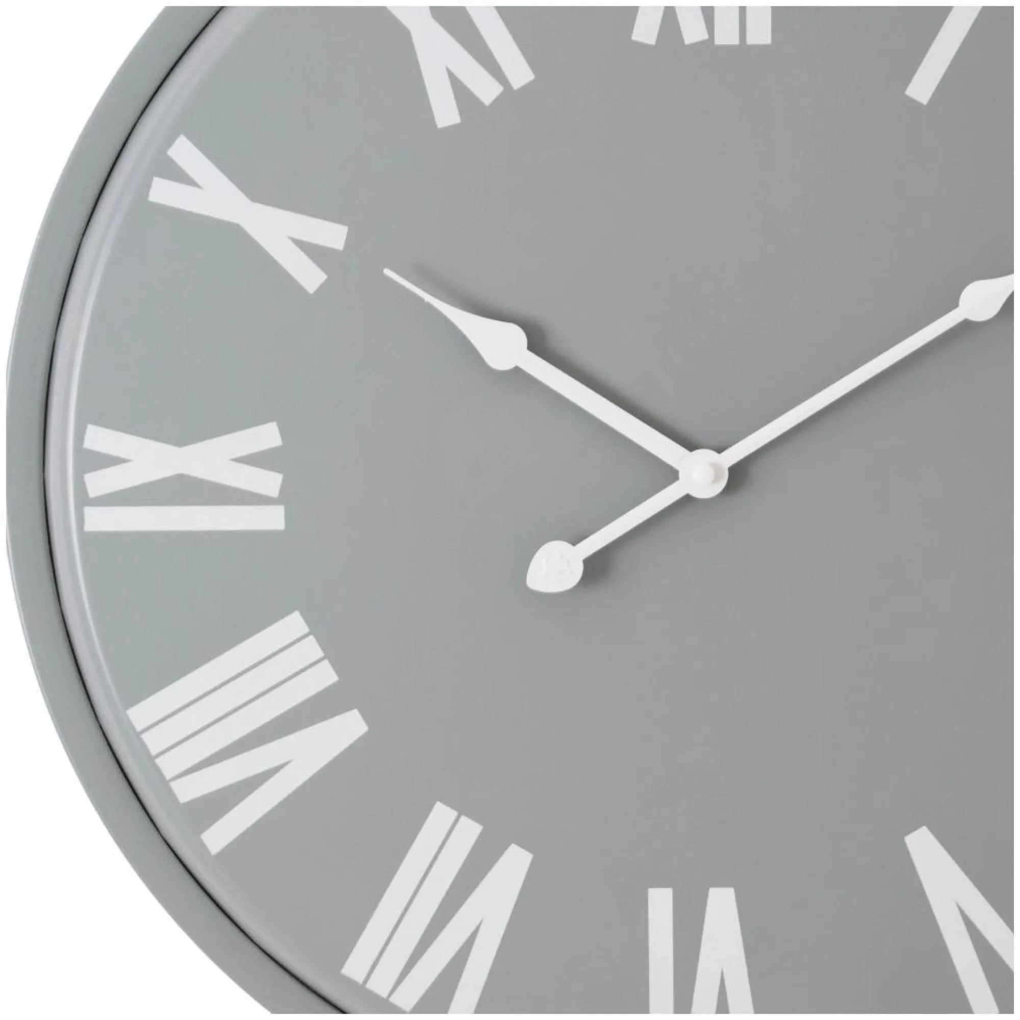 Devonport Wall Clock - Grey, Metal
