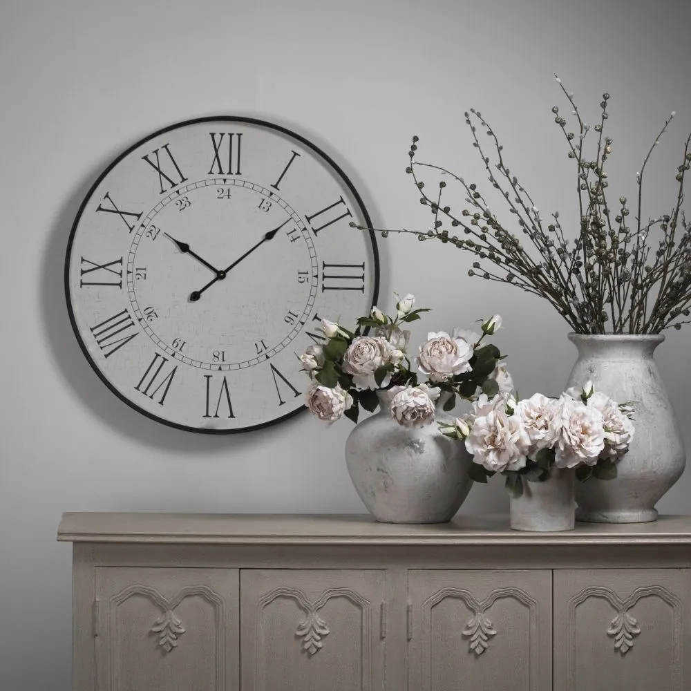 Embossed Station Clock - White
