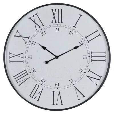 Embossed Station Clock - White