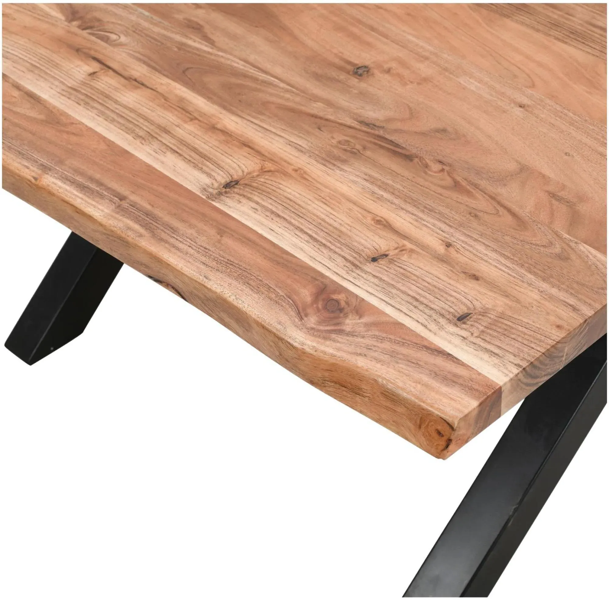 Fremantle Edge Square Dining Table - Brown, Acacia Wood