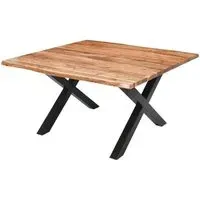 Fremantle Edge Square Dining Table - Brown, Acacia Wood