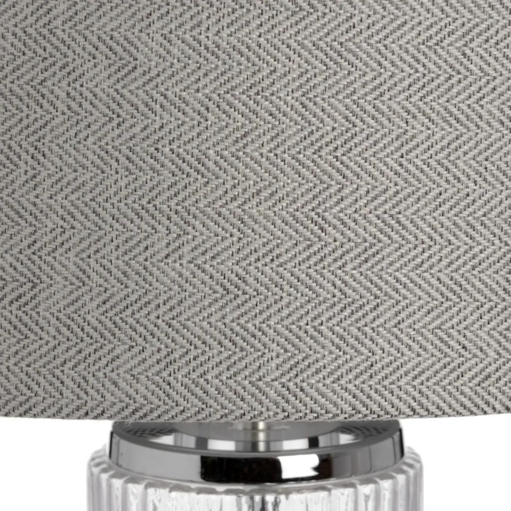 Hamilton Glass Table Lamp - Silver