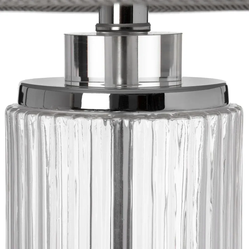 Hamilton Glass Table Lamp - Silver