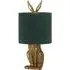 Hare Table Lamp with Velvet Shade - Gold