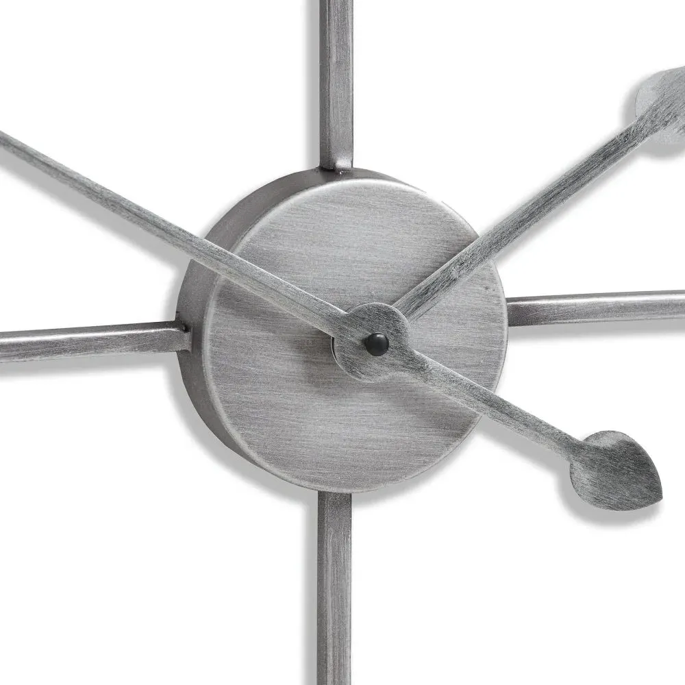 Heart Skeleton Wall Clock - Silver