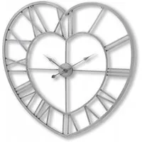 Heart Skeleton Wall Clock - Silver