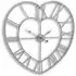 Heart Skeleton Wall Clock - Silver