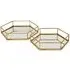 Hexagon Tray Set - Gold, Glass