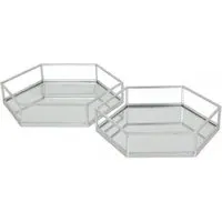 Hexagon Tray Set - Silver