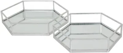 Hexagon Tray Set - Silver