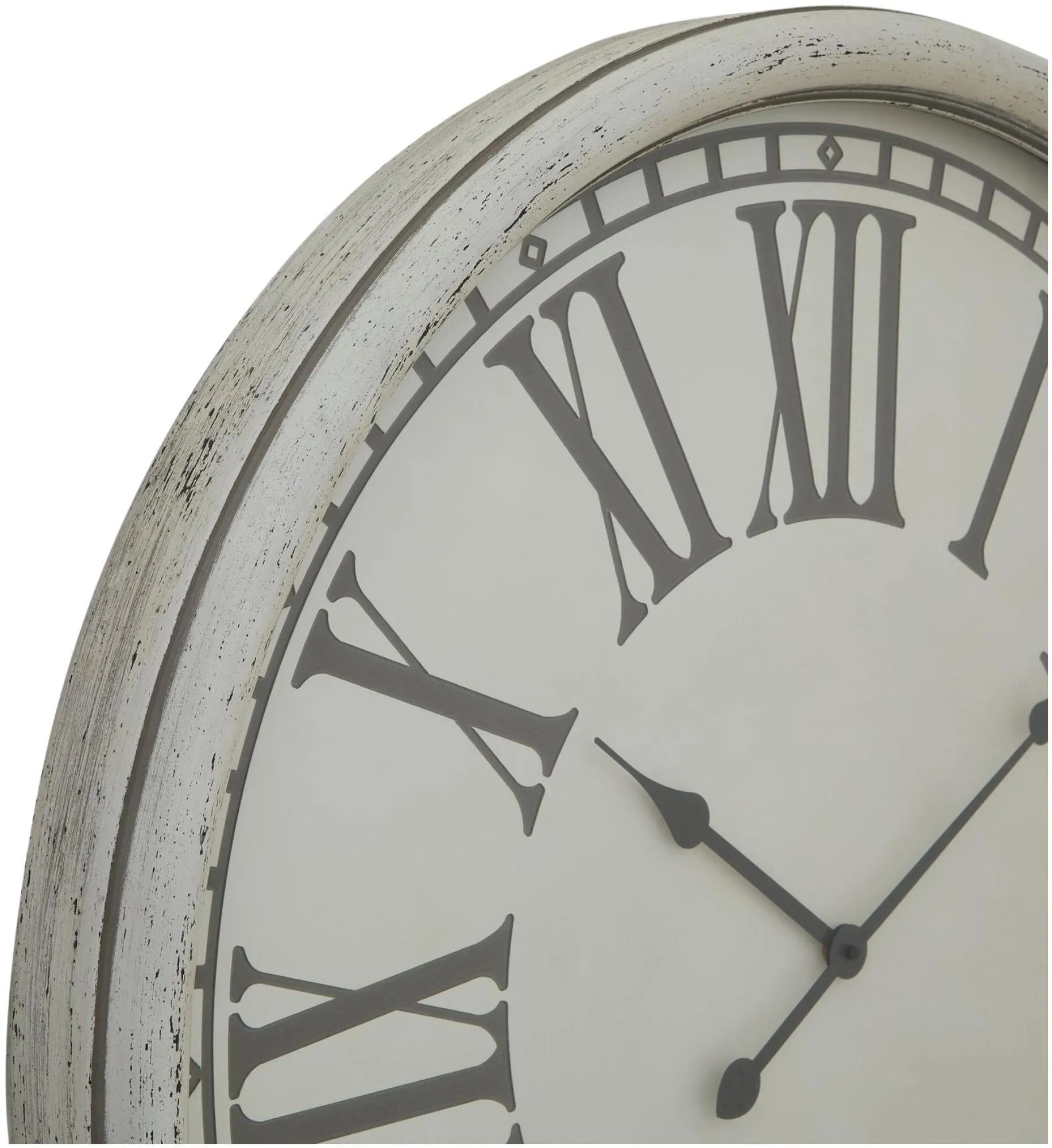 Hill Interiors Embossed Wall Clock - White, Metal