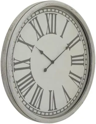 Hill Interiors Embossed Wall Clock - White, Metal image
