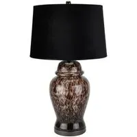 Hill Interiors Glass Dapple Acanthus Lamp - Black