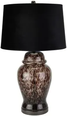 Hill Interiors Glass Dapple Acanthus Lamp - Black image