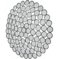 Hill Interiors Large Round Convex Mirror - Antiqued Silver