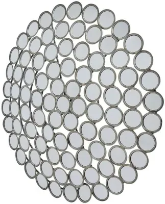 Hill Interiors Large Round Convex Mirror - Antiqued Silver image