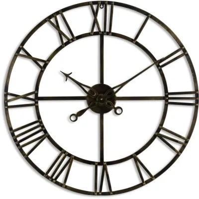 Hill Interiors Small Skeleton Clock - Antique Brass image