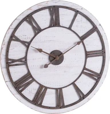 Hill Interiors Wooden Wall Clock with Aged Numerals - 68cm image