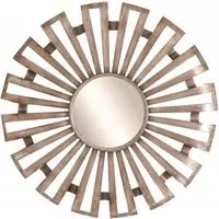 Kalgoorlie Round Sunburst Mirror - Antique Silver