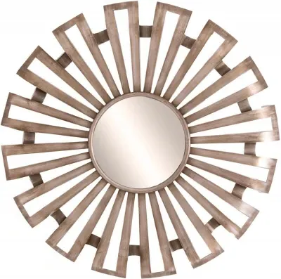 Kalgoorlie Round Sunburst Mirror - Antique Silver image
