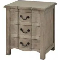 Kingaroy 3 Drawer Bedside Cabinet - Brown