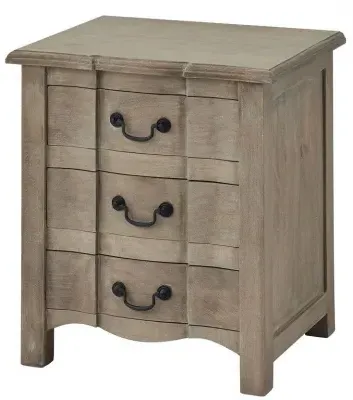 Kingaroy 3 Drawer Bedside Cabinet - Brown