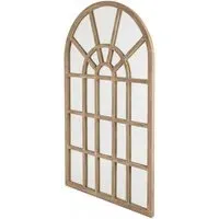 Kingaroy Arched Paned Wall Mirror - Brown