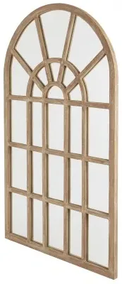 Kingaroy Arched Paned Wall Mirror - Brown image