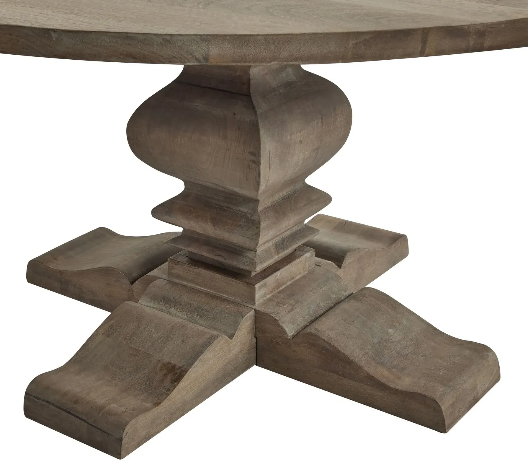 Kingaroy Round Pedestal Dining Table - Brown, Wood