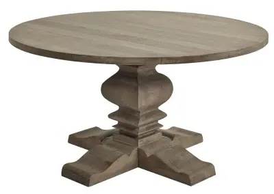 Kingaroy Round Pedestal Dining Table - Brown, Wood image