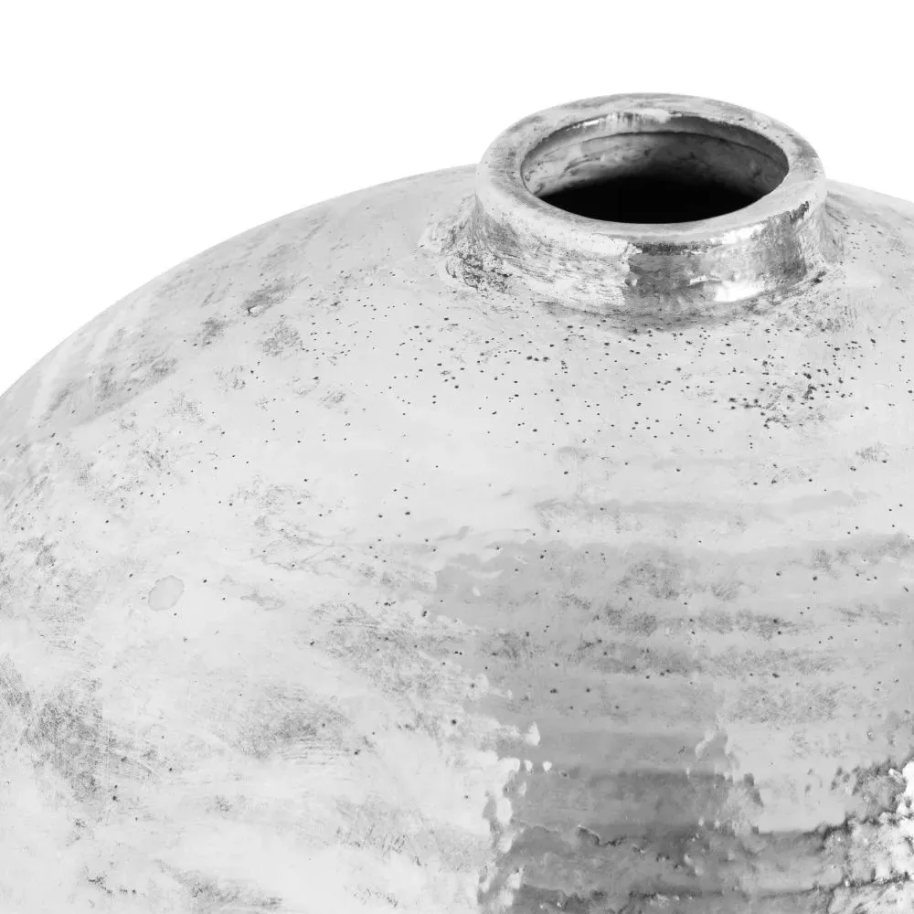 Large Hammered Astral Vase - Silver