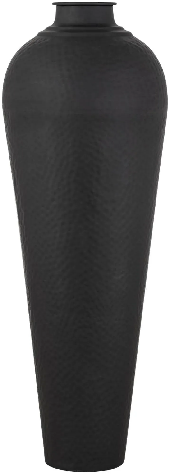 Large Hammered Vase with Lid - Black, Metal
