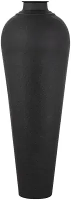 Large Hammered Vase with Lid - Black, Metal image