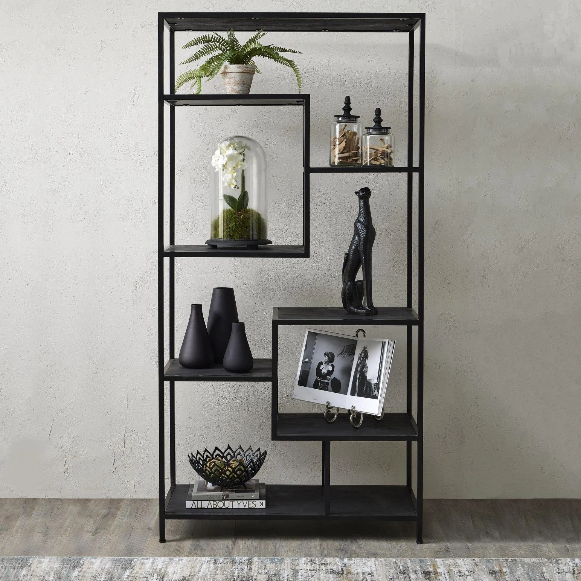 Large Multi Shelf Unit - Black, Metal