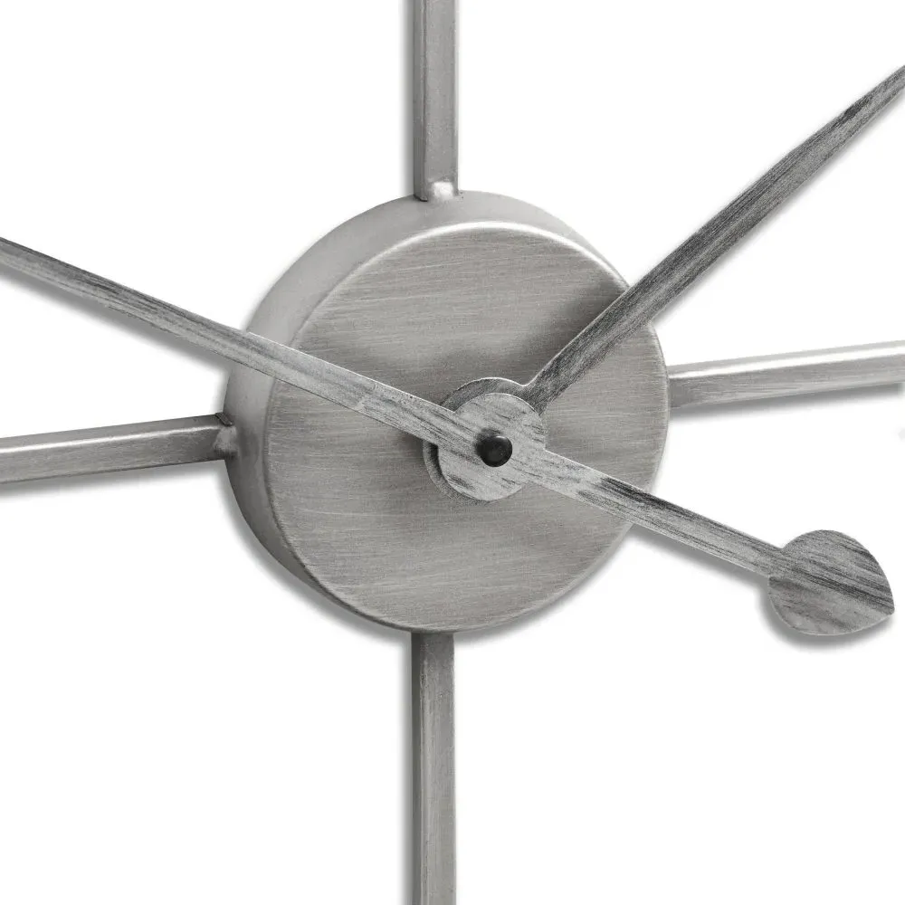 Large Skeleton Wall Clock - Silver