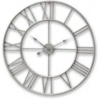 Large Skeleton Wall Clock - Silver