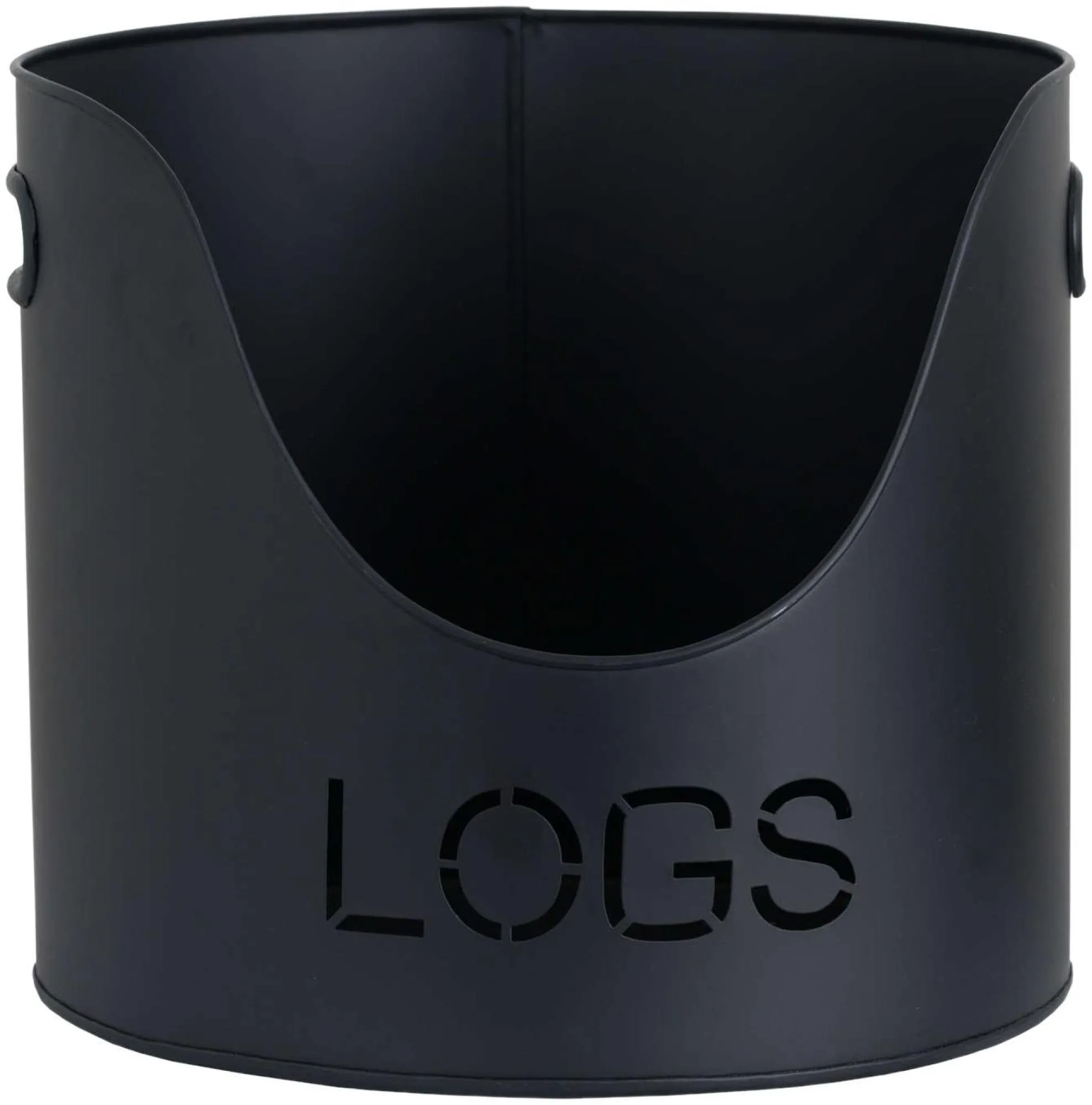 Log and Kindling Buckets with Matchstick Holder - Black