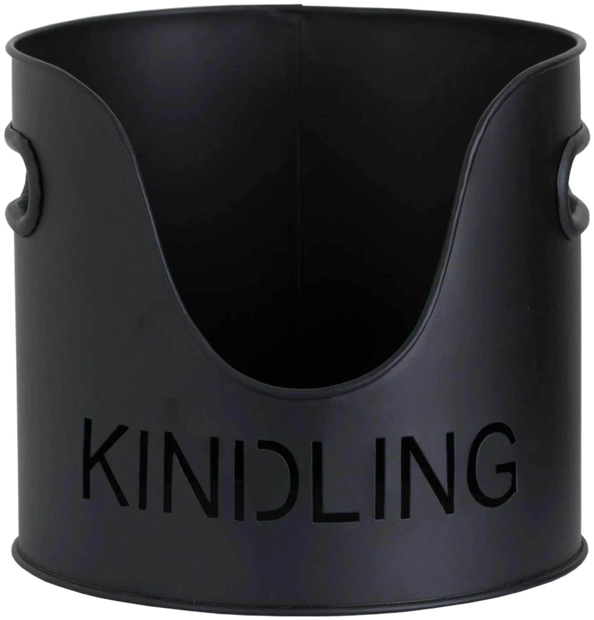 Log and Kindling Buckets with Matchstick Holder - Black